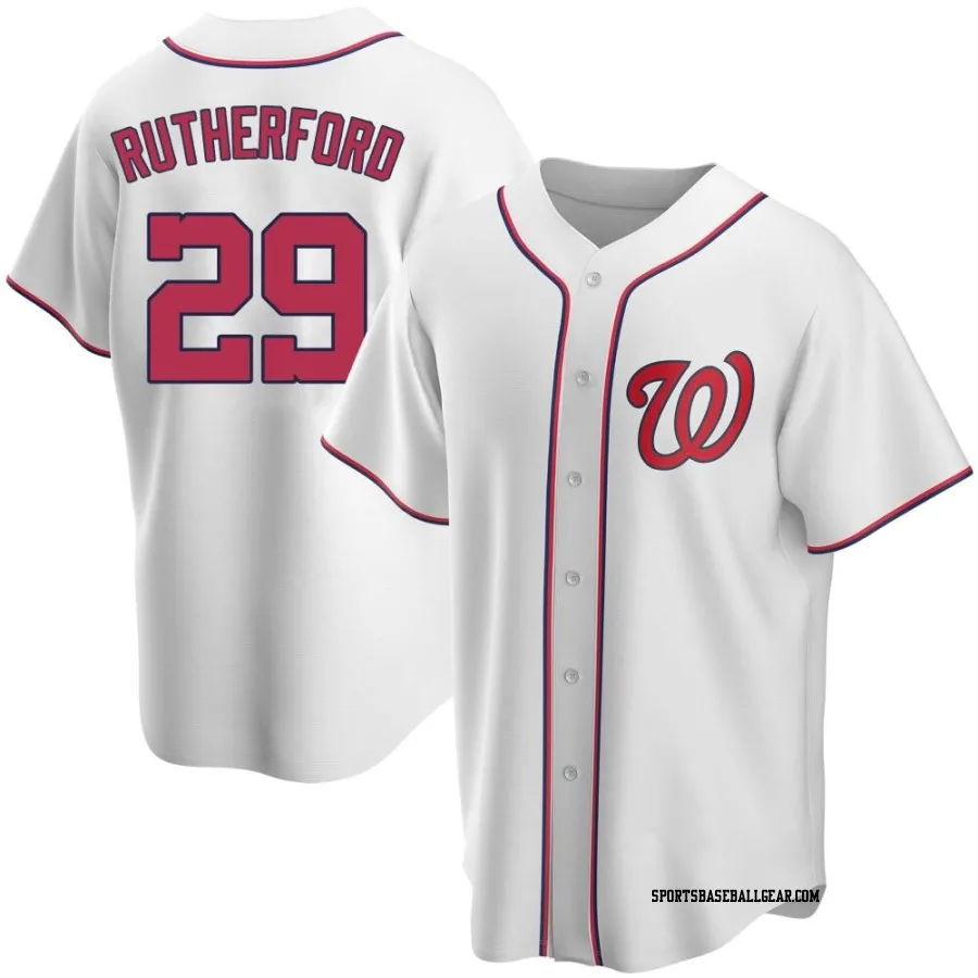 Blake Rutherford Men's Washington Nationals White Replica Home Jersey