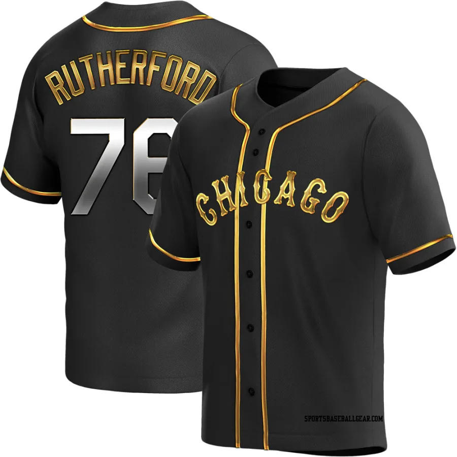 Blake Rutherford Youth Chicago White Sox Black Golden Replica Alternate Jersey