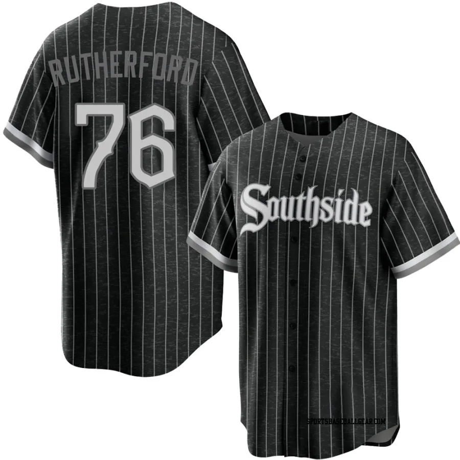 Blake Rutherford Youth Chicago White Sox Black Replica 2021 City Connect Jersey