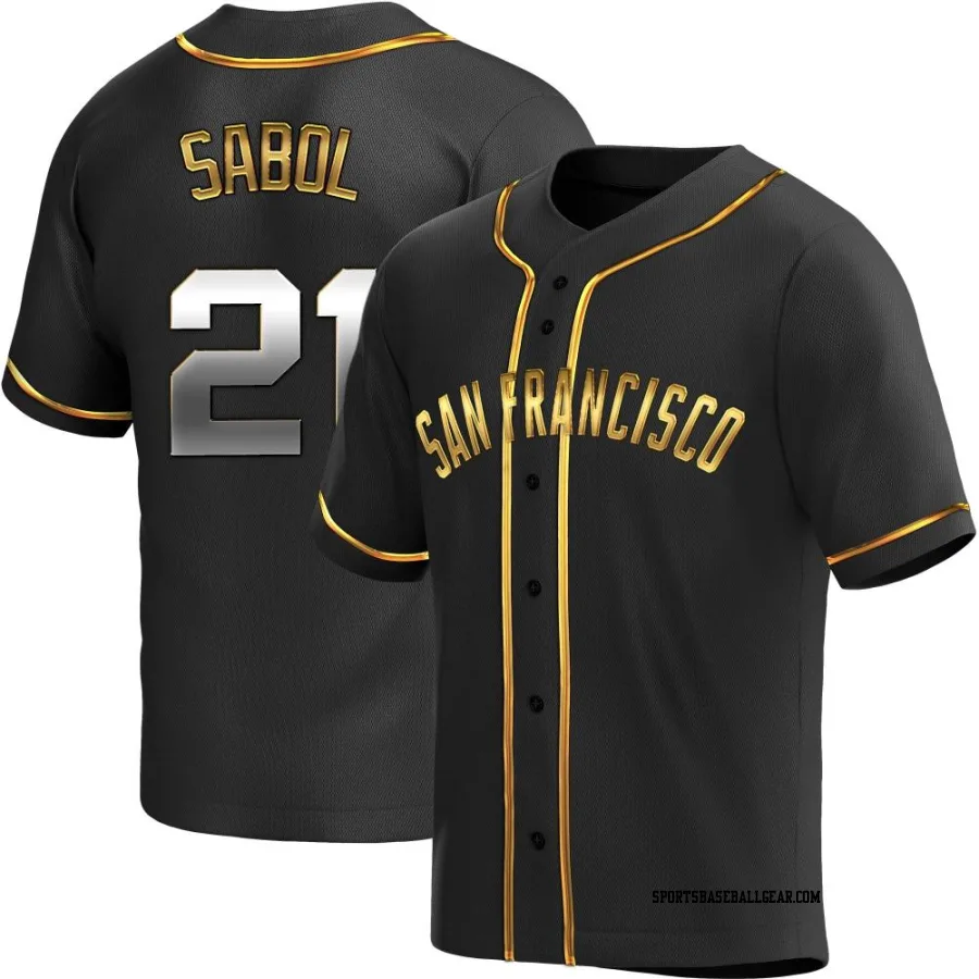 Blake Sabol Men's San Francisco Giants Black Golden Replica Alternate Jersey