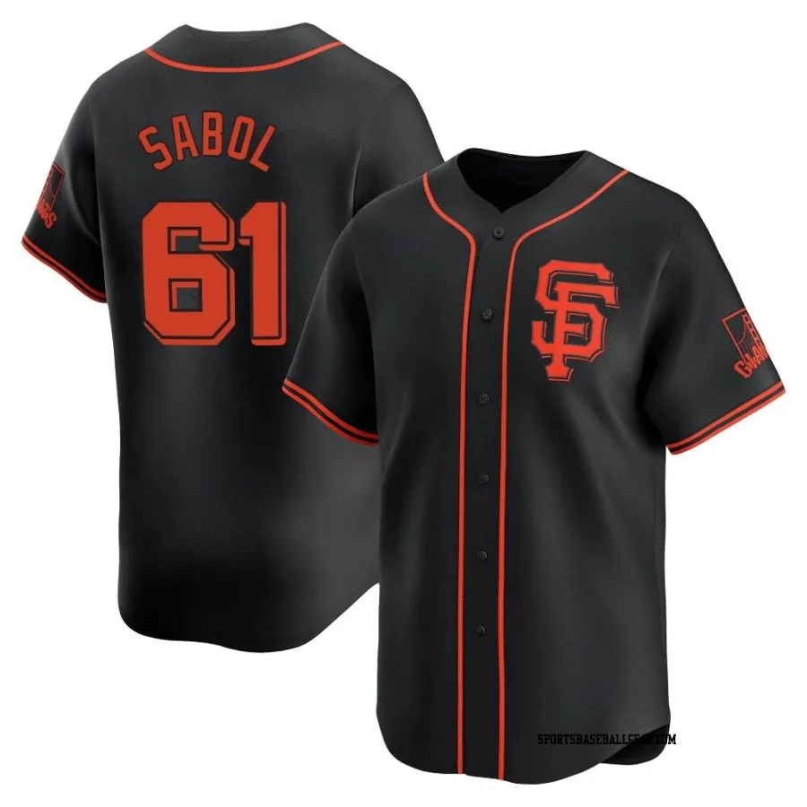 Blake Sabol Men's San Francisco Giants Black Limited Alternate Jersey