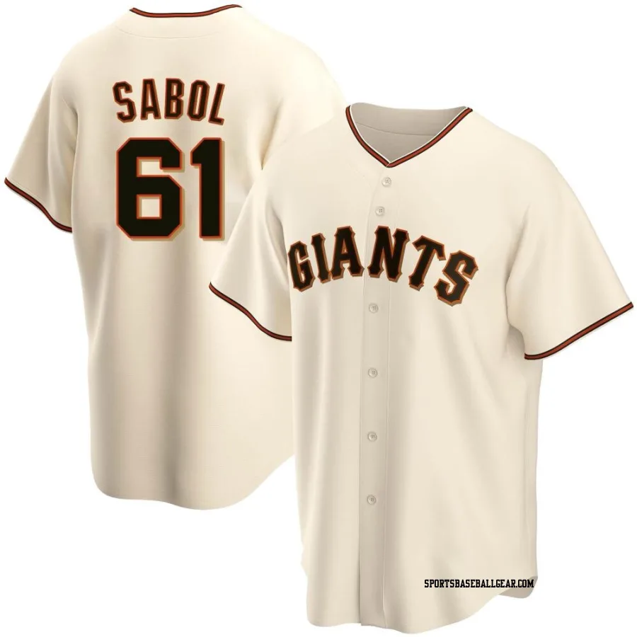 Blake Sabol Men's San Francisco Giants Cream Replica Home Jersey