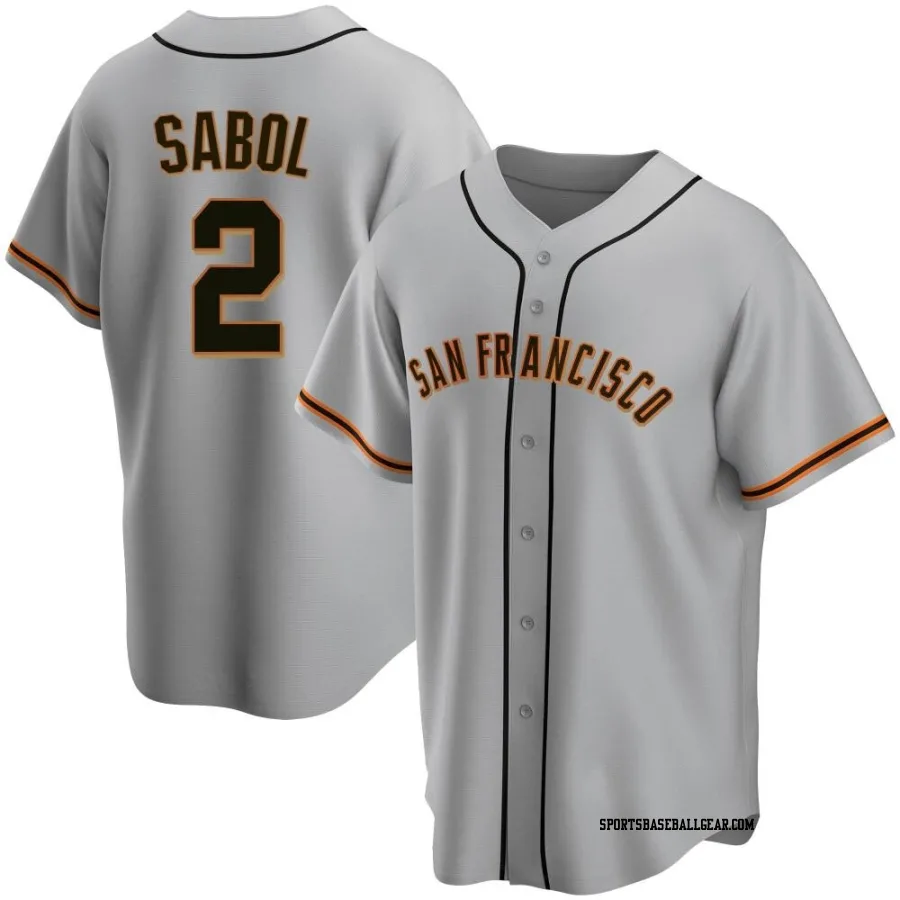 Blake Sabol Men's San Francisco Giants Gray Replica Road Jersey