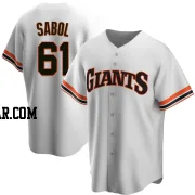 Blake Sabol Men's San Francisco Giants White Replica Home Cooperstown Collection Jersey