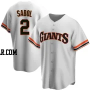 Blake Sabol Men's San Francisco Giants White Replica Home Cooperstown Collection Jersey