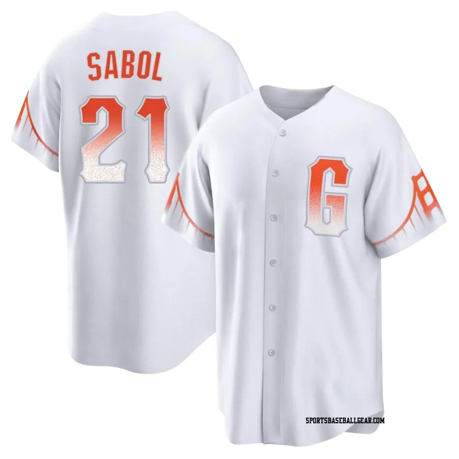 Blake Sabol Youth San Francisco Giants White Replica 2021 City Connect Jersey