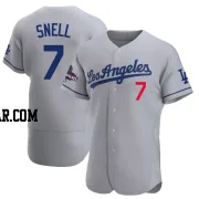 Blake Snell Men's Los Angeles Dodgers Gray Authentic Away Official 2024 World Series Champions Jersey