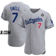 Blake Snell Men's Los Angeles Dodgers Gray Authentic Away Official 2024 World Series Jersey