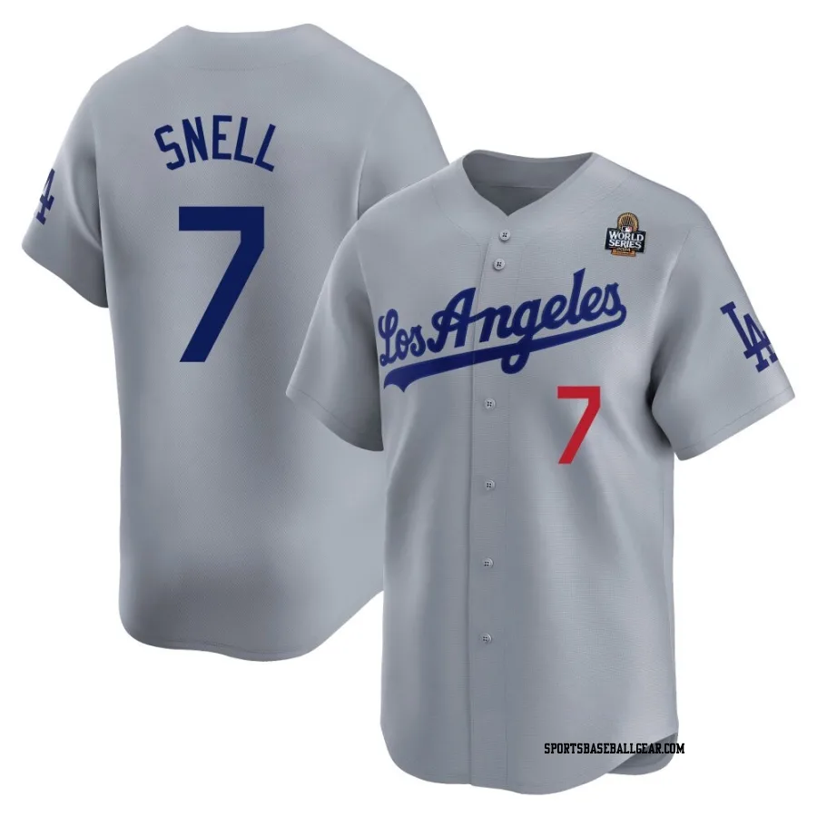 Blake Snell Men's Los Angeles Dodgers Gray Limited Away 2024 World Series Jersey