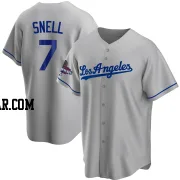 Blake Snell Men's Los Angeles Dodgers Gray Replica Road 2024 World Series Champions Jersey