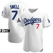 Blake Snell Men's Los Angeles Dodgers White Authentic Home Official 2024 World Series Champions Jersey