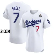 Blake Snell Men's Los Angeles Dodgers White Elite Home 2024 World Series Jersey