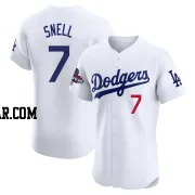 Blake Snell Men's Los Angeles Dodgers White Elite Home World Series Champions Jersey