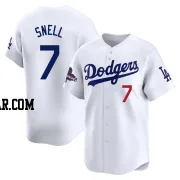 Blake Snell Men's Los Angeles Dodgers White Limited Home 2024 World Series Champions Jersey