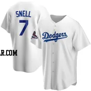 Blake Snell Men's Los Angeles Dodgers White Replica Home 2024 World Series Champions Jersey