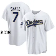 Blake Snell Men's Los Angeles Dodgers White/Gold Replica 2021 Gold Program Player Jersey