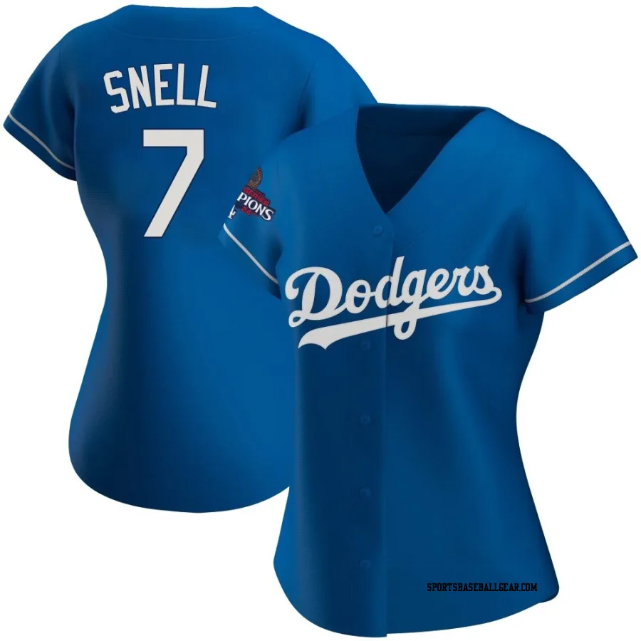 Blake Snell Women's Los Angeles Dodgers Royal Authentic Alternate 2024 World Series Champions Jersey