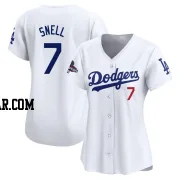 Blake Snell Women's Los Angeles Dodgers White Limited Home 2024 World Series Champions Jersey