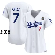 Blake Snell Women's Los Angeles Dodgers White Limited Home 2024 World Series Jersey