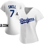 Blake Snell Women's Los Angeles Dodgers White Replica Home 2024 World Series Champions Jersey