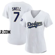 Blake Snell Women's Los Angeles Dodgers White/Gold Authentic 2021 Gold Program Player Jersey