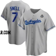 Blake Snell Youth Los Angeles Dodgers Gray Replica Road 2024 World Series Jersey