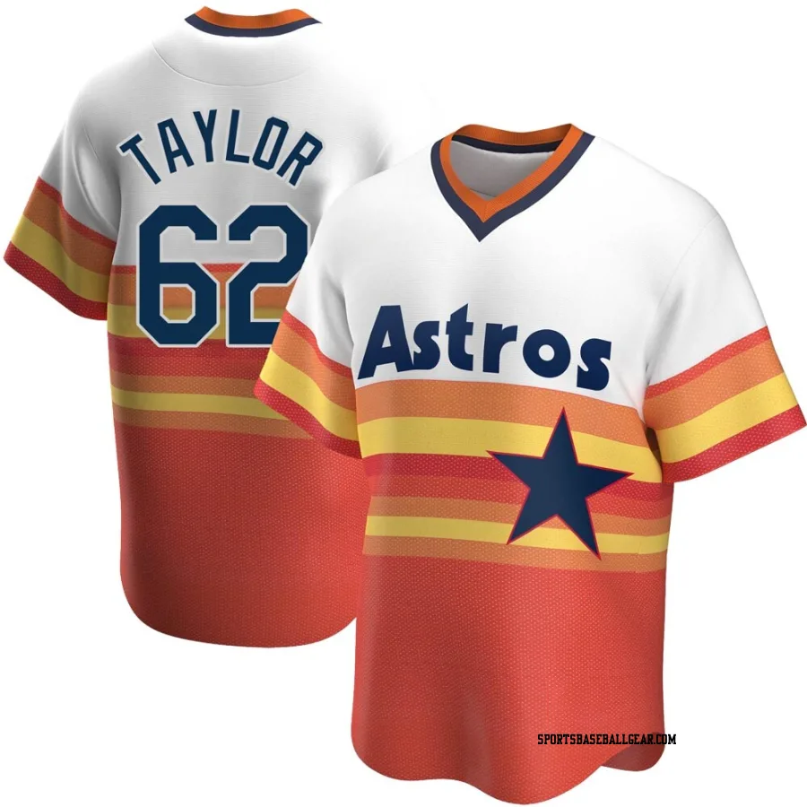 Blake Taylor Men's Houston Astros White Replica Home Cooperstown Collection Jersey