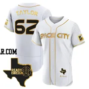 Blake Taylor Men's Houston Astros White/Gold Authentic 2023 Space City Ready 2 Reign Flex Base Jersey