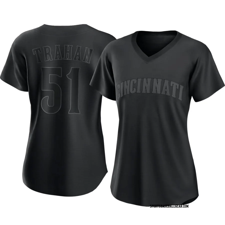 Blake Trahan Women's Cincinnati Reds Black Authentic Pitch Fashion Jersey