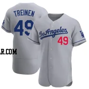 Blake Treinen Men's Los Angeles Dodgers Gray Authentic Away Jersey