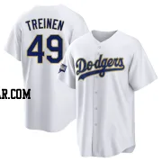 Blake Treinen Men's Los Angeles Dodgers White/Gold Replica 2021 Gold Program Player Jersey