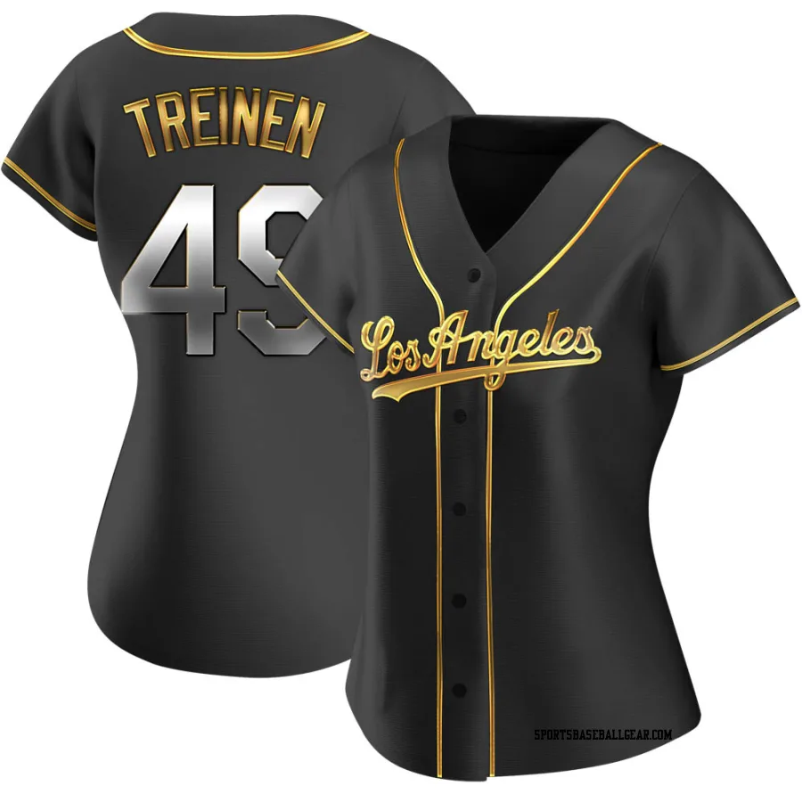 Blake Treinen Women's Los Angeles Dodgers Black Golden Replica Alternate Jersey