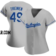 Blake Treinen Women's Los Angeles Dodgers Gray Authentic Road Jersey