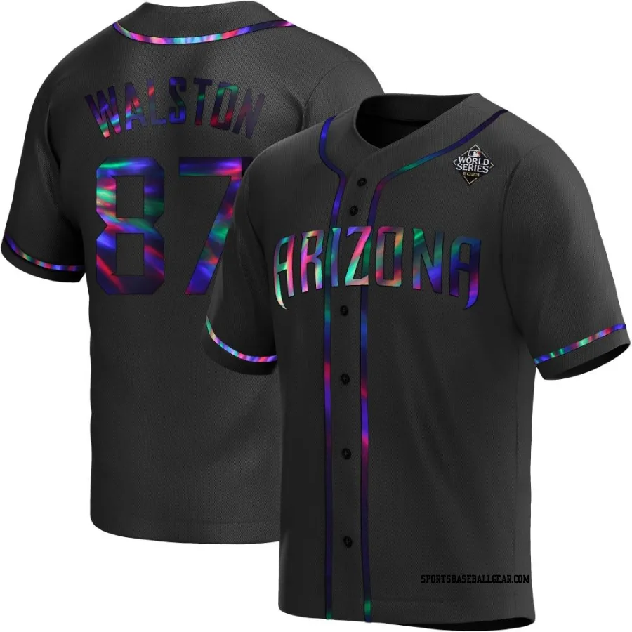 Blake Walston Men's Arizona Diamondbacks Black Holographic Replica Alternate 2023 World Series Jersey