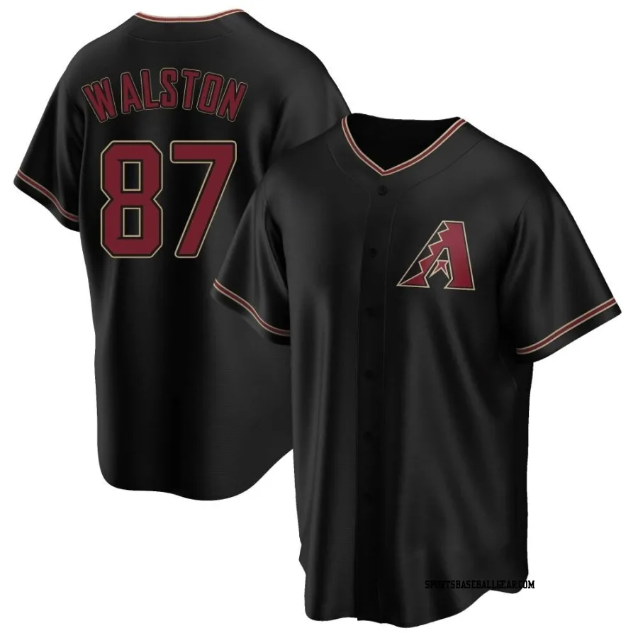 Blake Walston Men's Arizona Diamondbacks Black Replica Alternate Jersey