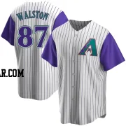 Blake Walston Men's Arizona Diamondbacks Cream/Purple Replica Alternate Cooperstown Collection Jersey