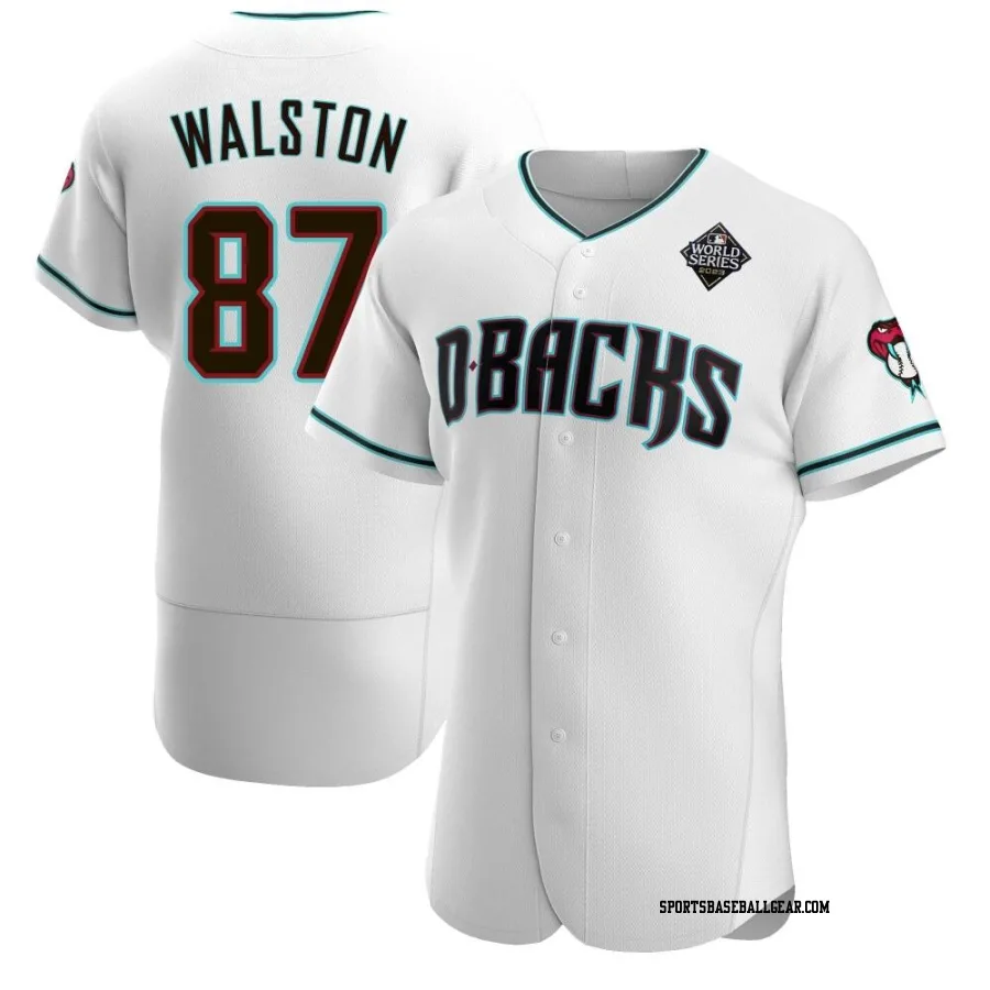 Blake Walston Men's Arizona Diamondbacks White Authentic Teal Alternate 2023 World Series Jersey