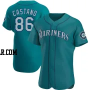 Blas Castano Men's Seattle Mariners Aqua Authentic Alternate Jersey