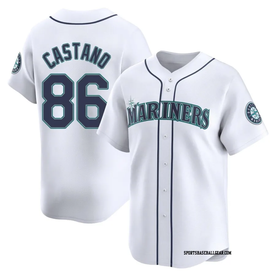 Blas Castano Men's Seattle Mariners White Limited Home Jersey