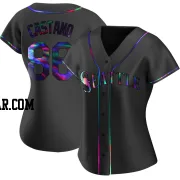 Blas Castano Women's Seattle Mariners Black Holographic Replica Alternate Jersey