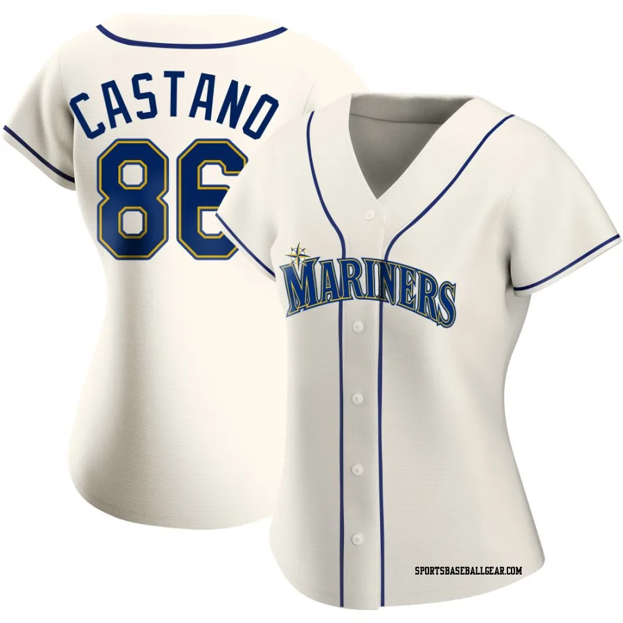 Blas Castano Women's Seattle Mariners Cream Authentic Alternate Jersey