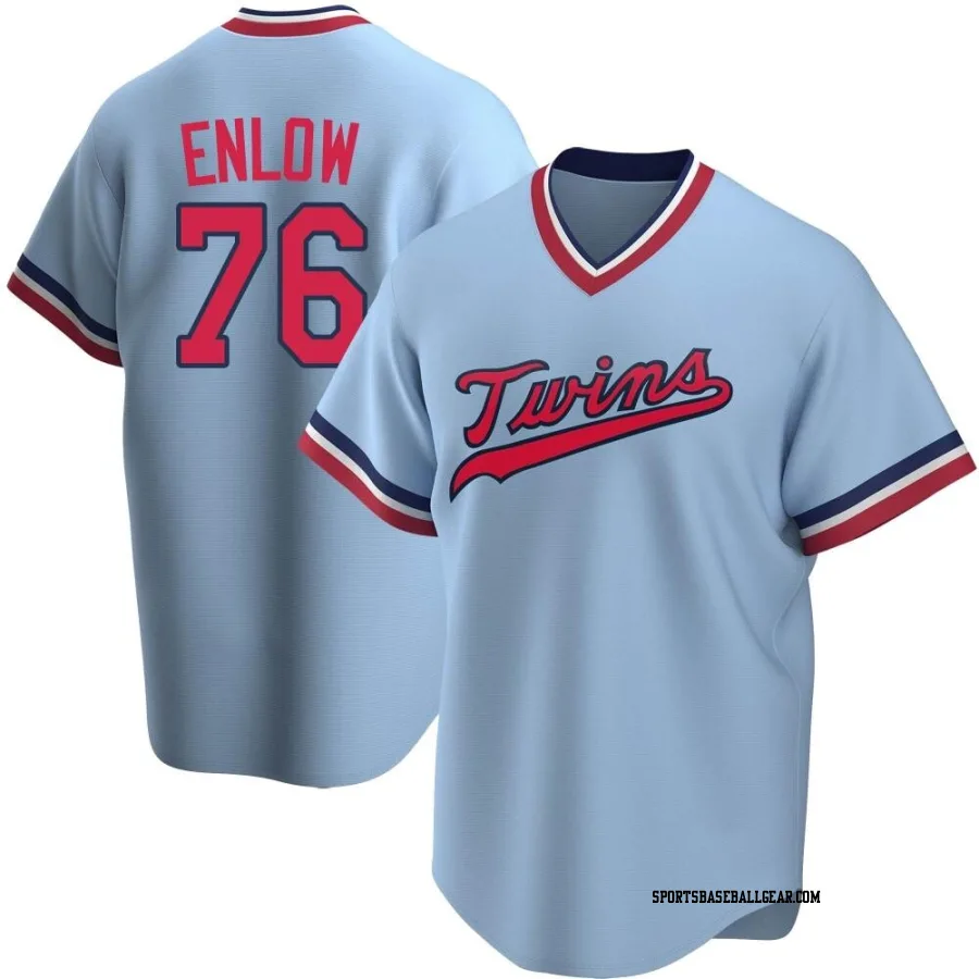 Blayne Enlow Men's Minnesota Twins Light Blue Replica Road Cooperstown Collection Jersey