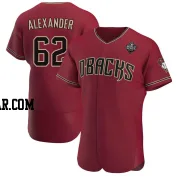 Blaze Alexander Men's Arizona Diamondbacks Authentic Crimson Alternate 2023 World Series Jersey