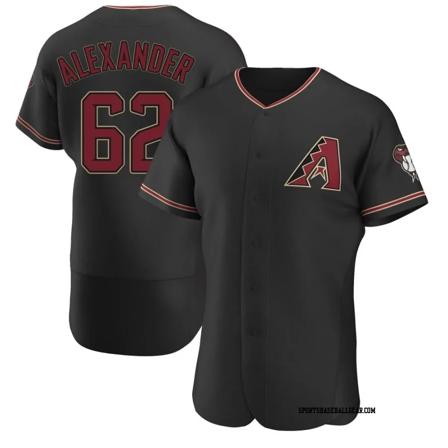 Blaze Alexander Men's Arizona Diamondbacks Black Authentic Alternate Jersey