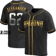 Blaze Alexander Men's Arizona Diamondbacks Black Golden Replica Alternate Jersey