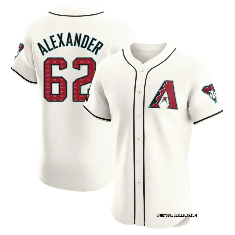 Blaze Alexander Men's Arizona Diamondbacks Cream Elite Home Patch Jersey