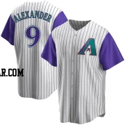 Blaze Alexander Men's Arizona Diamondbacks Cream/Purple Replica Alternate Cooperstown Collection Jersey