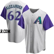 Blaze Alexander Men's Arizona Diamondbacks Cream/Purple Replica Alternate Cooperstown Collection Jersey