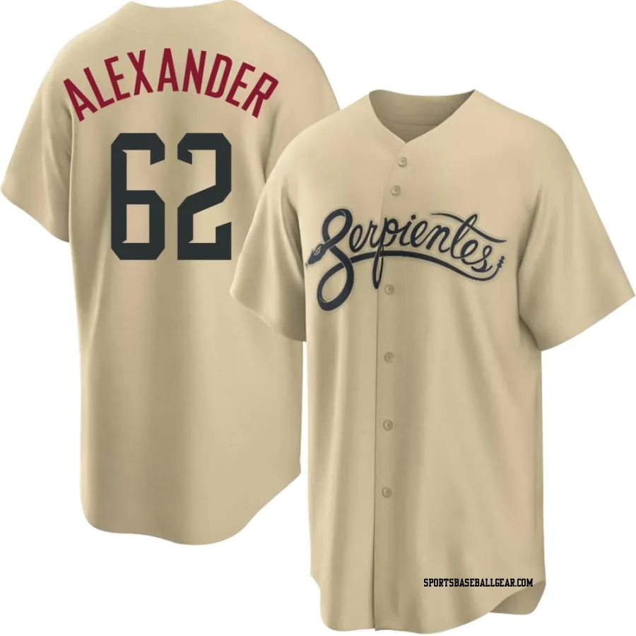 Blaze Alexander Men's Arizona Diamondbacks Gold Replica 2021 City Connect Cool Base Jersey