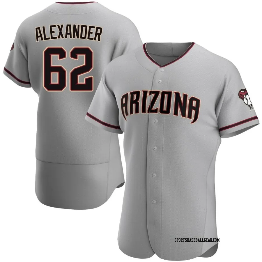 Blaze Alexander Men's Arizona Diamondbacks Gray Authentic Road Jersey